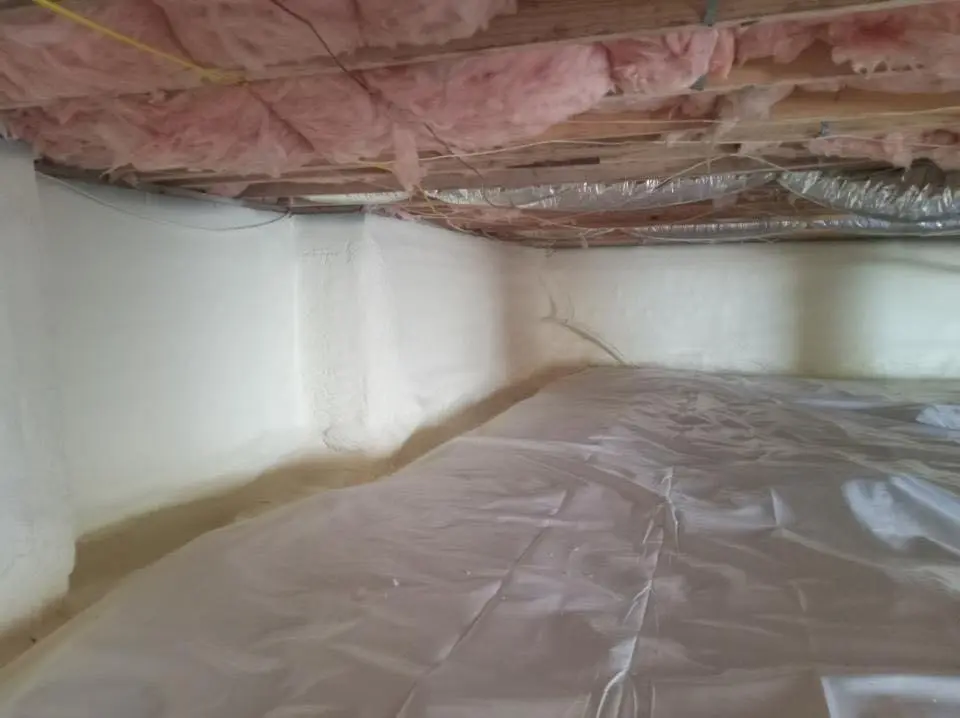 Crawl space encapsulation with closed-cell spray foam for Attic Insulation in Berkeley Heights